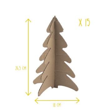 Agrandir l'image de Sapins de Noël en carton Kraft, les 15 Image de Sapins de Noël en carton Kraft, les 15