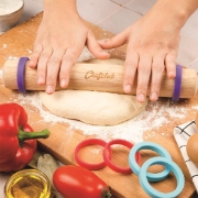 Image de Rouleau à pâtisserie avec anneaux ajustables Chefclub