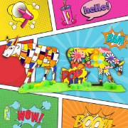 Image de Vaches à la manière du Pop Art, les 5