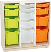 Image de Armoire M+ pour bacs en plas. avec 2 séparateurs BLANC