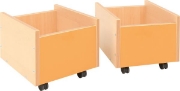 Image de Banc avec 2 bacs à roulettes orange