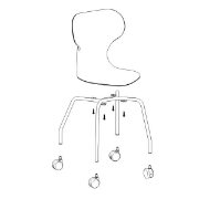 Image de Chaise coque CASTORS bleue H 38 cm