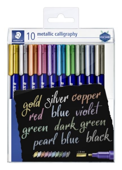 Image de Marqueurs métalliques pour la calligraphie, les 10