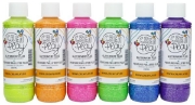 Image de Peinture pailletée fluo 250 ml, les 6