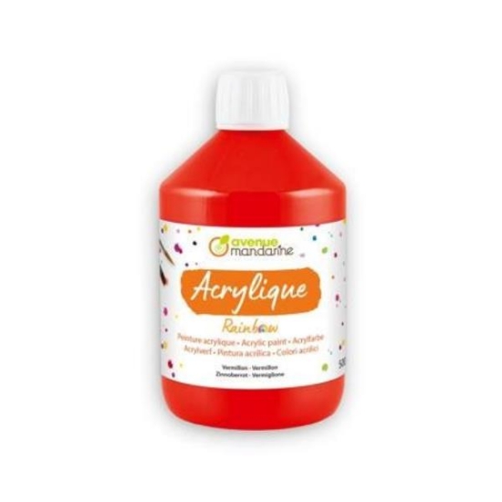 Image de Peinture acrylique mate Rainbow 500 ml rouge vermillon