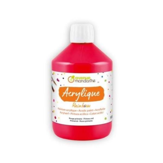 Image de Peinture acrylique mate Rainbow 500 ml rouge primaire