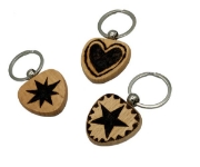 Image de Porte-clés en bois coeur, les 12