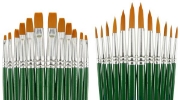 Image de Set de 12 pinceaux plats et 12 ronds synthétiques