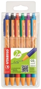 Image de Stylo-bille neutre en carbone Stabilo pointball, les 6