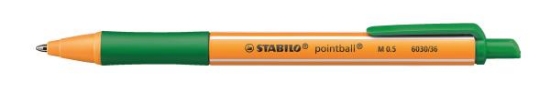 Image de Stylo-bille neutre en carbone Stabilo pointball, vert