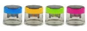 Image de Taille-crayons plastique 2 usages avec réservoir, les 12
