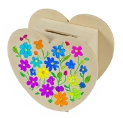 Image de Tirelire en bois coeur