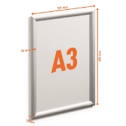 Image de Vitrine affiche A3 clipsable aluminium, Argent métallisé