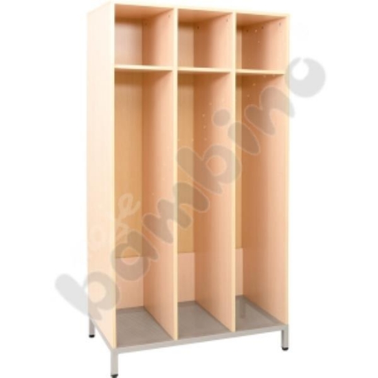 Image de Armoire ouverte 3 vestaires en bois