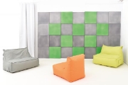 Image de Panneau acoustique carré, gris-bleu