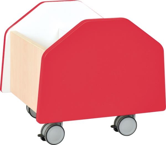 Image de Petit bac sur roulettes rouge