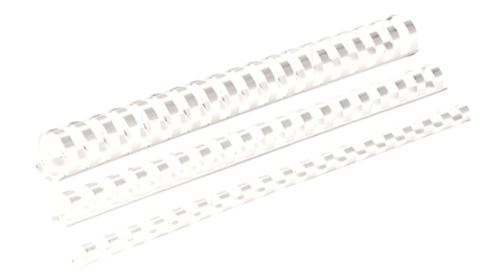 Image de Spirales de reliure en plastique blanches 8 mm, lot de 100