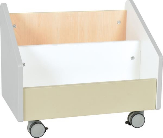 Image de Grand bac sur roulettes structure en érable clair, gris