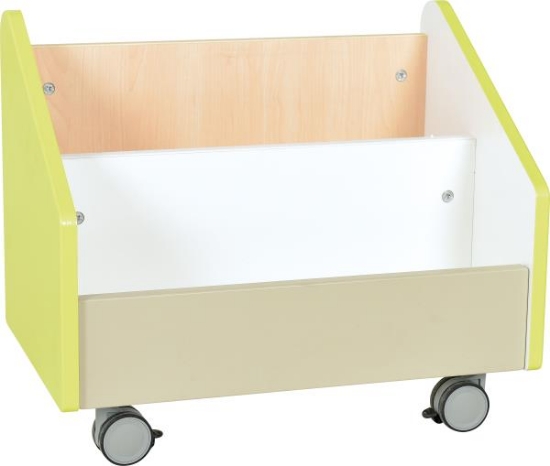 Image de Grand bac sur roulettes structure en érable clair, citron vert