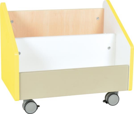 Image de Grand bac sur roulettes structure en érable clair, jaune