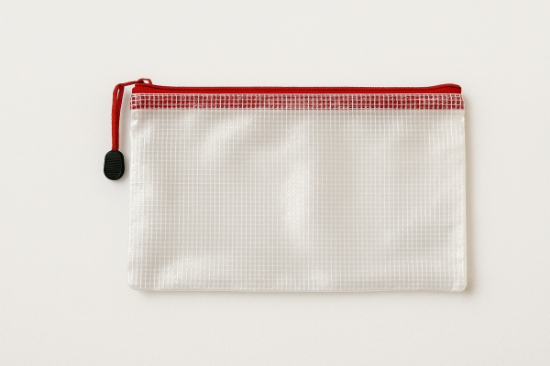Image de Pochette fourre-tout  11 x 24 cm avec fermeture rouge