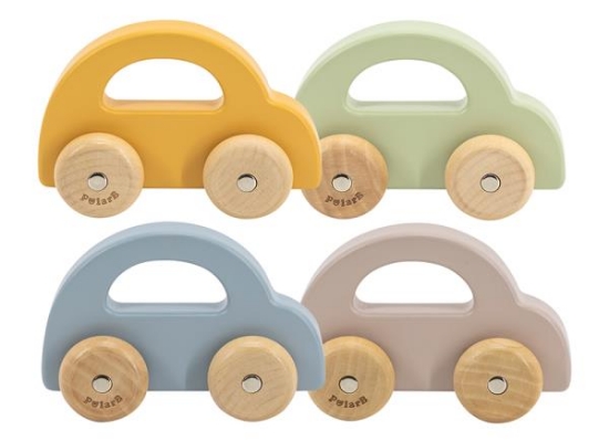 Image de Voitures en bois - lot de 4 véhicules colorés