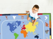 Image de Tapis géant carte du monde et animaux