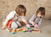 Image de Grapat Bols en bois colorés - set de 12