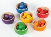 Image de Grapat Bols en bois colorés - set de 12