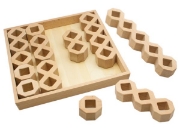 Image de Hexagones - Set de 12 blocs en bois avec plateau de présentation