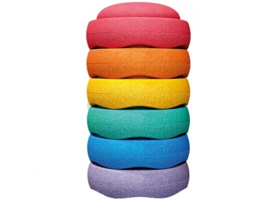 Image de Blocs sensoriels empilables taille standard arc-en-ciel set de 6