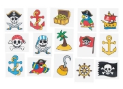 Image de Tatouages temporaires pirates - set de 24 assortis