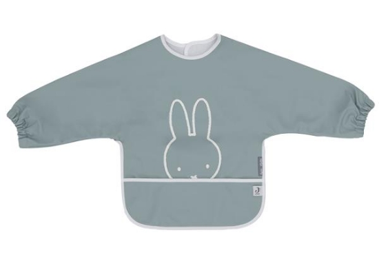Image de Bavoir avec manches imperméable Jollein - Miffy Peekaboo vert d’eau - avec récupérateur