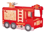 Image de Meuble de jeu camion de pompier en bois