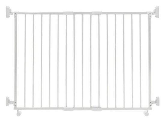Image de Barrière de sécurité extensible Safetythings - métal blanc - à visser - 73 à 128 cm