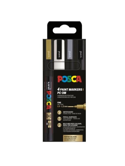 Image de POSCA marqueurs PC3M, étui de 4