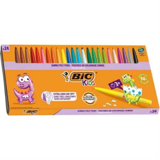 Image de Marqueurs de coloriage Jumbo Eco Visacolor Bic Kids, Boîte de 24
