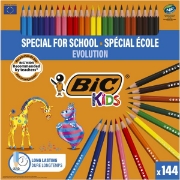 Image de Crayons de couleur Bic Kids Evolution, classpack de 144