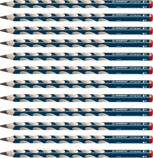 Image de Crayons noirs Stabilo Easygraph S, 12 droitiers