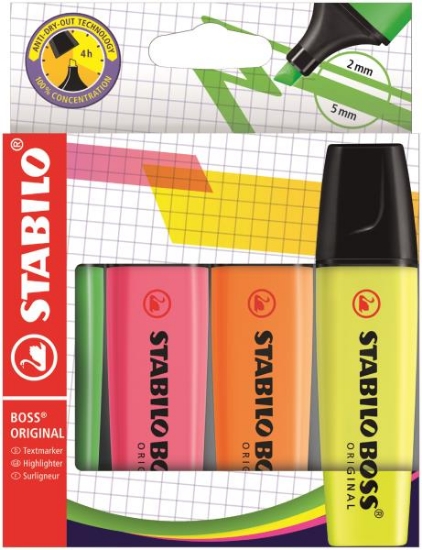 Image de Marqueurs surligneurs Stabilo Boss, les 4