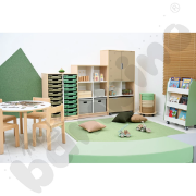 Image de Quadro étagère-bibliothèque double face, olive pastel