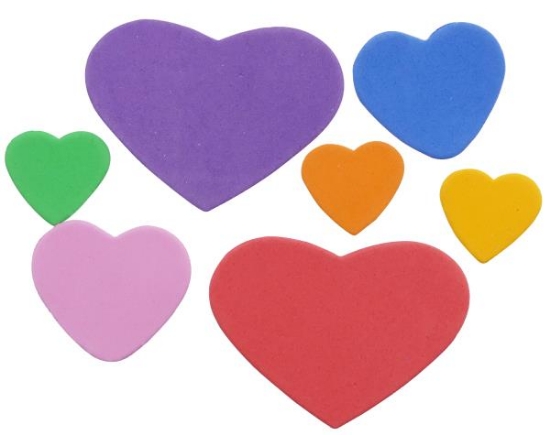 Image de Gommettes néoprène adhésives "coeurs", les 200