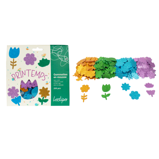 Image de Gommettes « Printemps » brillantes, lot de 200