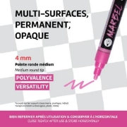 Image de MARBEL Marqueur acrylique pointe ronde medium 4MM Rose métallisé
