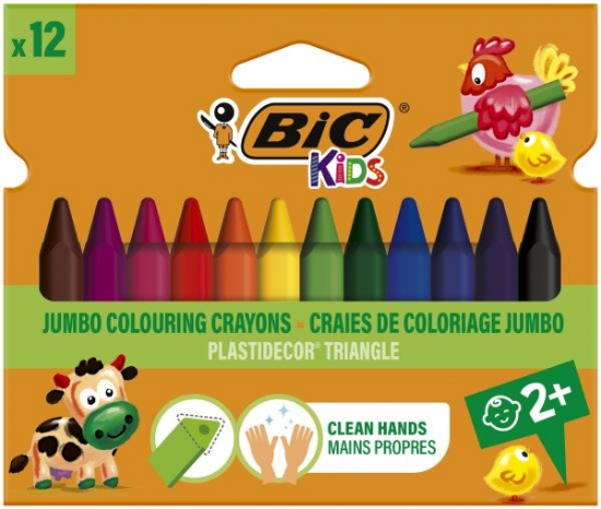 Image de Crayons Plastidecor triangulaires Bic Kids, la pochette de 12