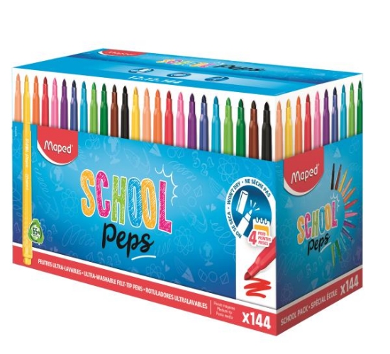 Image de Marqueurs ultralavable "Long life" School Peps, les 144