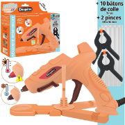 Image de Pistolet à colle Cléo’GUN FIX Secure + 10 bâtons + 2 pinces