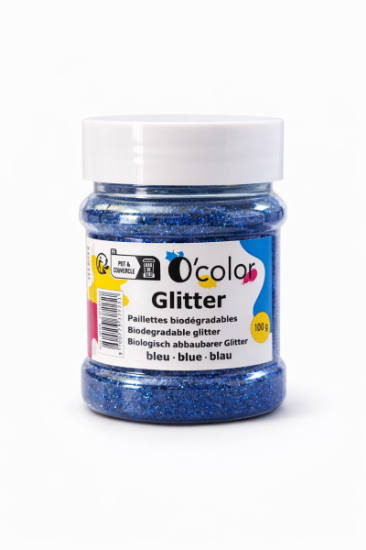 Image de Pot paillettes biodégradables ultrafines 100 g - Bleu
