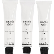 Image de Peinture gouache blanche, 3 × 20 ml