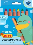 Image de Jovi My First – Crayons de couleur 4-en-1 extra épais + taille-crayon, lot de 6